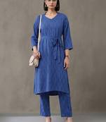 formal women printed regular kurta with trousers