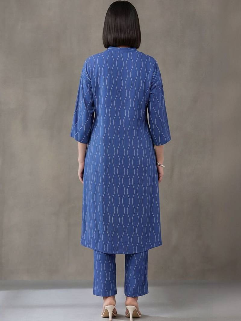 formal women printed regular kurta with trousers