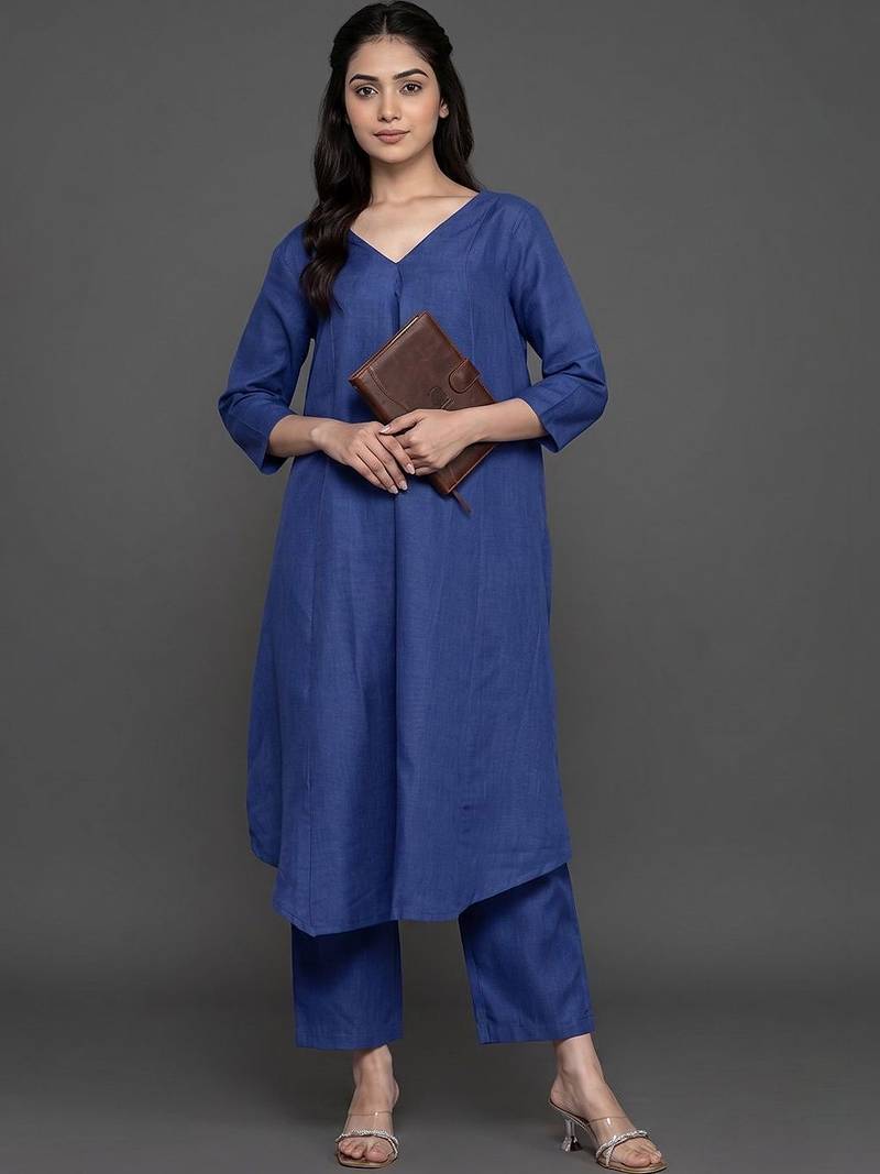 everyday workwear women regular kurta with trousers