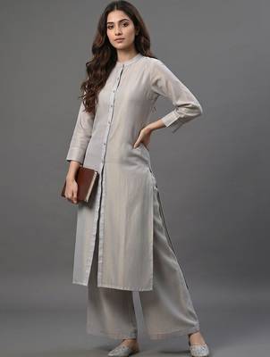 tailored women striped regular kurta with palazzos 1