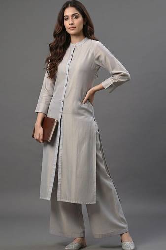 tailored women striped regular kurta with palazzos