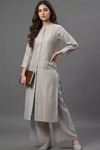 tailored women striped regular kurta with palazzos