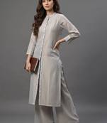 tailored women striped regular kurta with palazzos