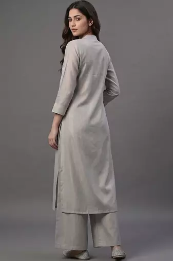 tailored women striped regular kurta with palazzos