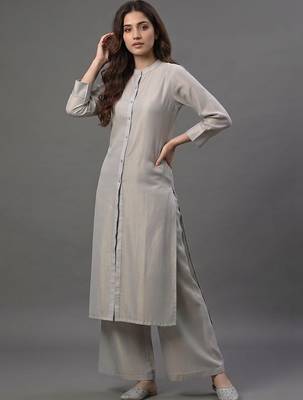 tailored women striped regular kurta with palazzos 5