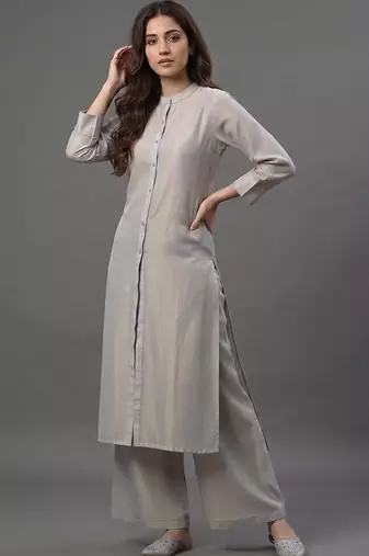 tailored women striped regular kurta with palazzos