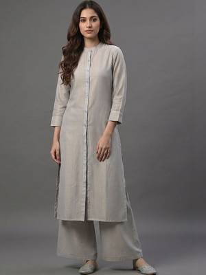 tailored women striped regular kurta with palazzos 6