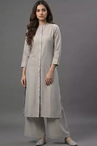 tailored women striped regular kurta with palazzos