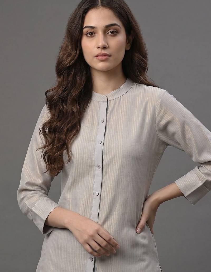 tailored women striped regular kurta with palazzos