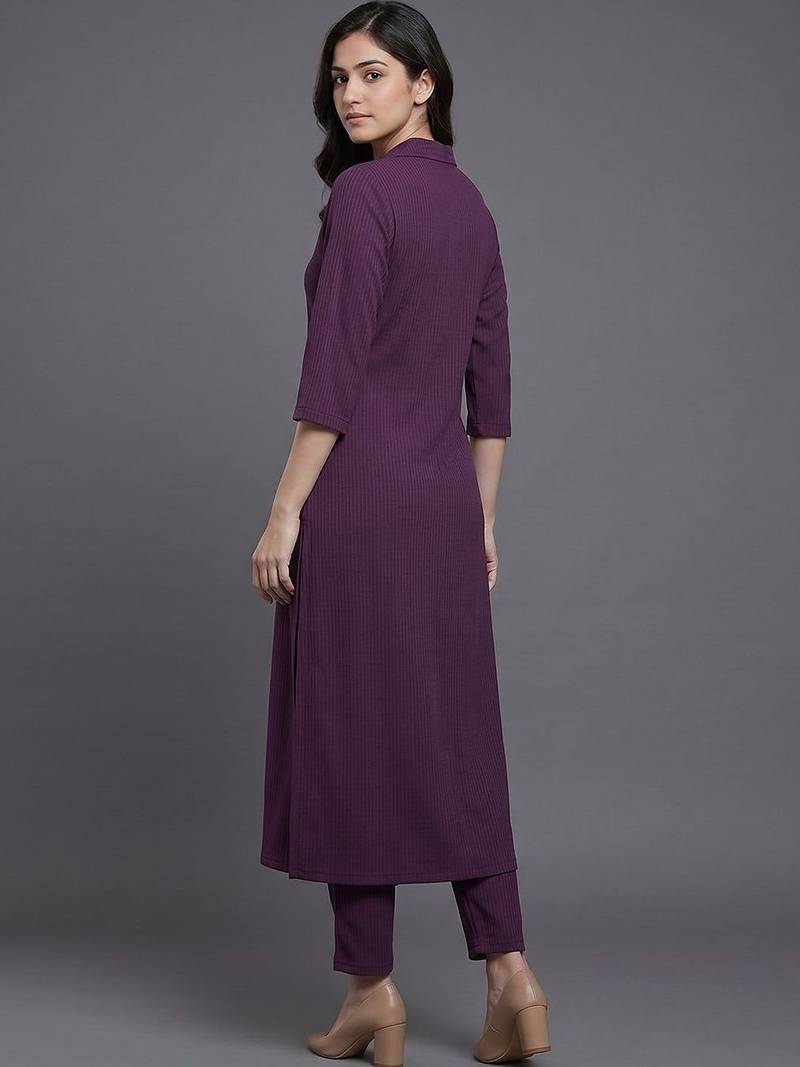 everyday workwear women regular silk crepe kurta with trousers
