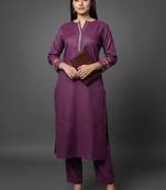 smart women ethnic motifs regular thread work kurta with trousers