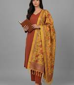 smart women ethnic motifs regular kurta with trousers & with dupatta