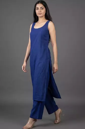 workwear women regular kurta with trousers & with dupatta
