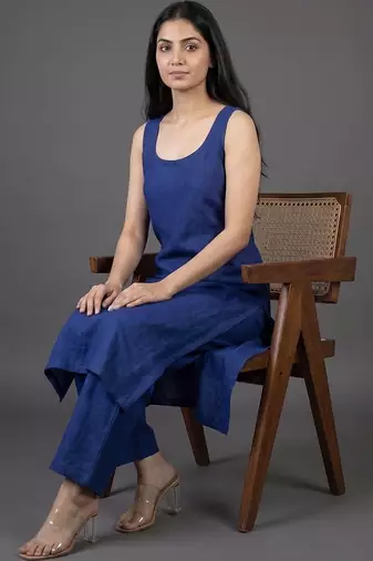 workwear women regular kurta with trousers & with dupatta