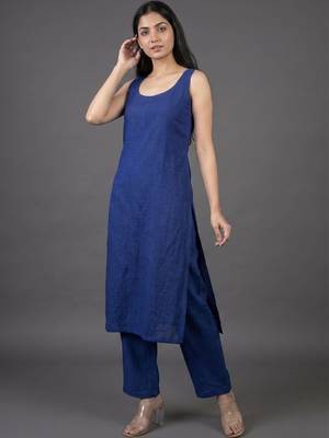 workwear women regular kurta with trousers & with dupatta 5