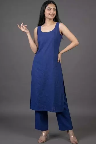 workwear women regular kurta with trousers & with dupatta