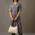 structured women floral printed regular cotton kurta with trousers