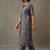 structured women floral printed regular cotton kurta with trousers