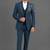 Teal blue embellished shawl lapel tuxedo set