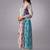 smart women floral printed angrakha kurta with trousers