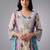 smart women floral printed angrakha kurta with trousers