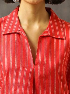 formal women printed regular cotton kurta with trousers 5