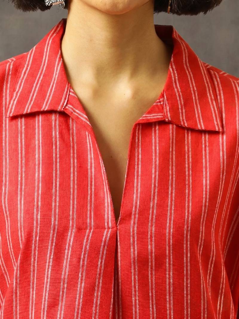 formal women printed regular cotton kurta with trousers