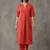 formal women printed regular cotton kurta with trousers