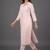 structured women printed pleated kurta with trousers