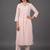 structured women printed pleated kurta with trousers