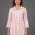 structured women printed pleated kurta with trousers