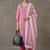 everyday workwear women printed regular thread work cotton kurta with trousers & with dupatta