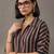 structured women striped regular cotton kurta with trousers