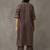 structured women striped regular cotton kurta with trousers