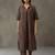 structured women striped regular cotton kurta with trousers