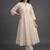 formal women striped pleated kurta with trousers