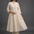 formal women striped pleated kurta with trousers