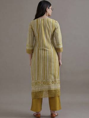 formal women printed regular sequinned cotton kurta with palazzos & with dupatta 3