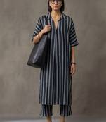 workwear women striped regular cotton kurta with palazzos