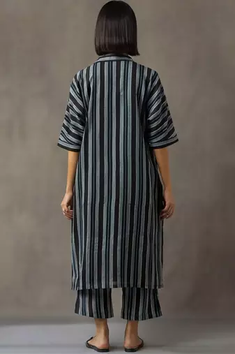 workwear women striped regular cotton kurta with palazzos