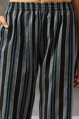 workwear women striped regular cotton kurta with palazzos