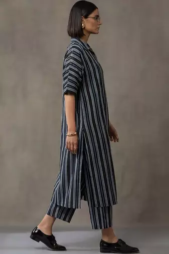 workwear women striped regular cotton kurta with palazzos