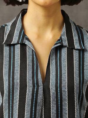 workwear women striped regular cotton kurta with palazzos 7