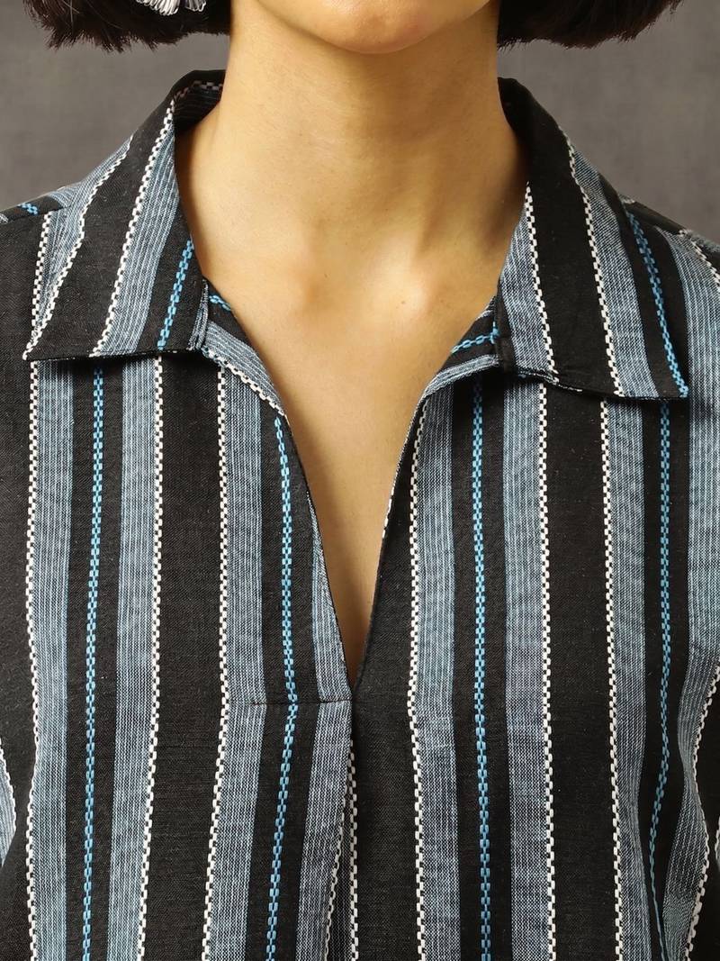 workwear women striped regular cotton kurta with palazzos