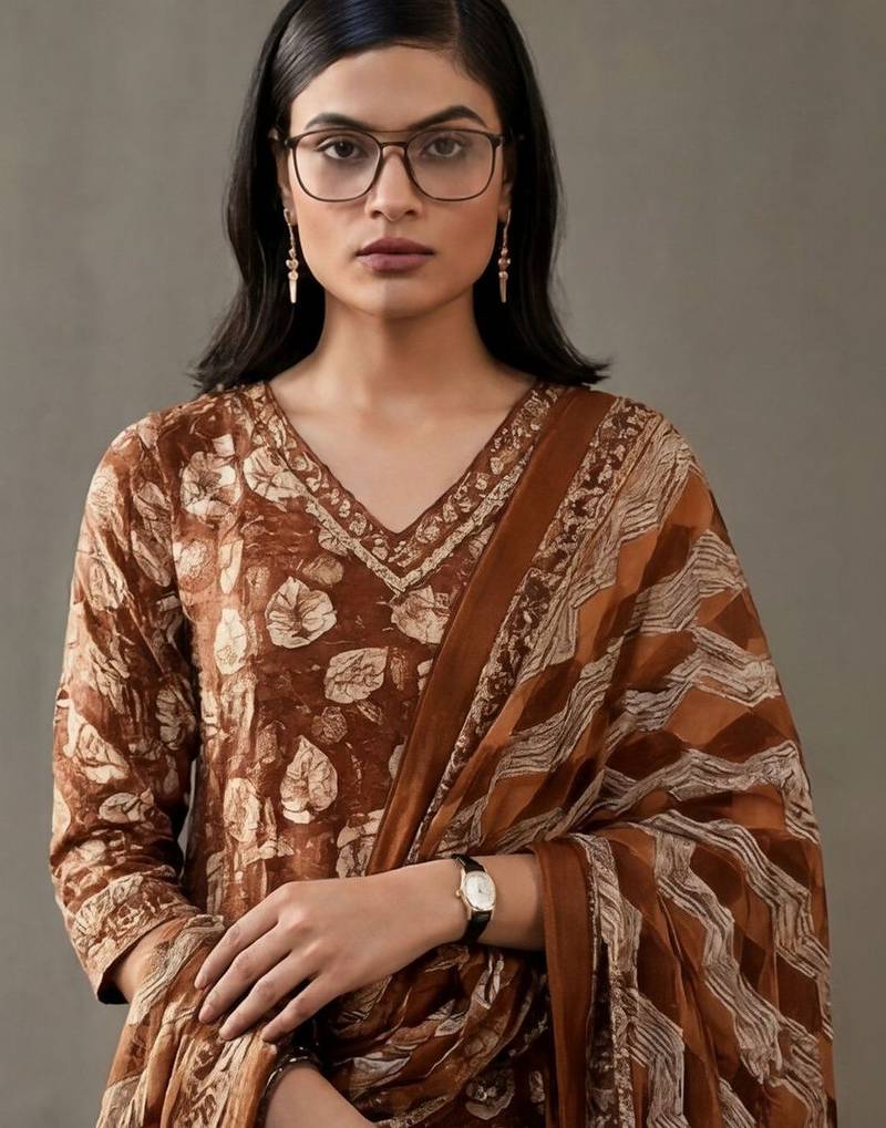 structured women floral printed regular thread work cotton kurta with trousers & with dupatta