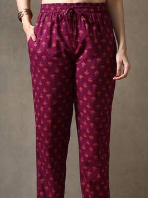 formal women floral printed regular thread work cotton kurta with trousers & with dupatta 6