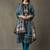 women ethnic motifs printed regular cotton kurta with trousers & with dupatta