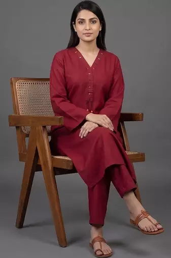 everyday workwear women regular kurta with trousers