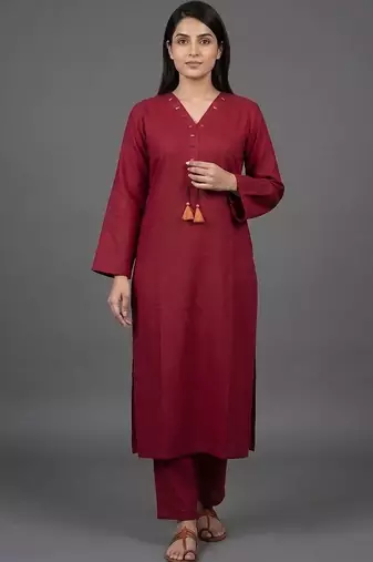 everyday workwear women regular kurta with trousers