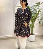 Black printed and pink farsi salwar